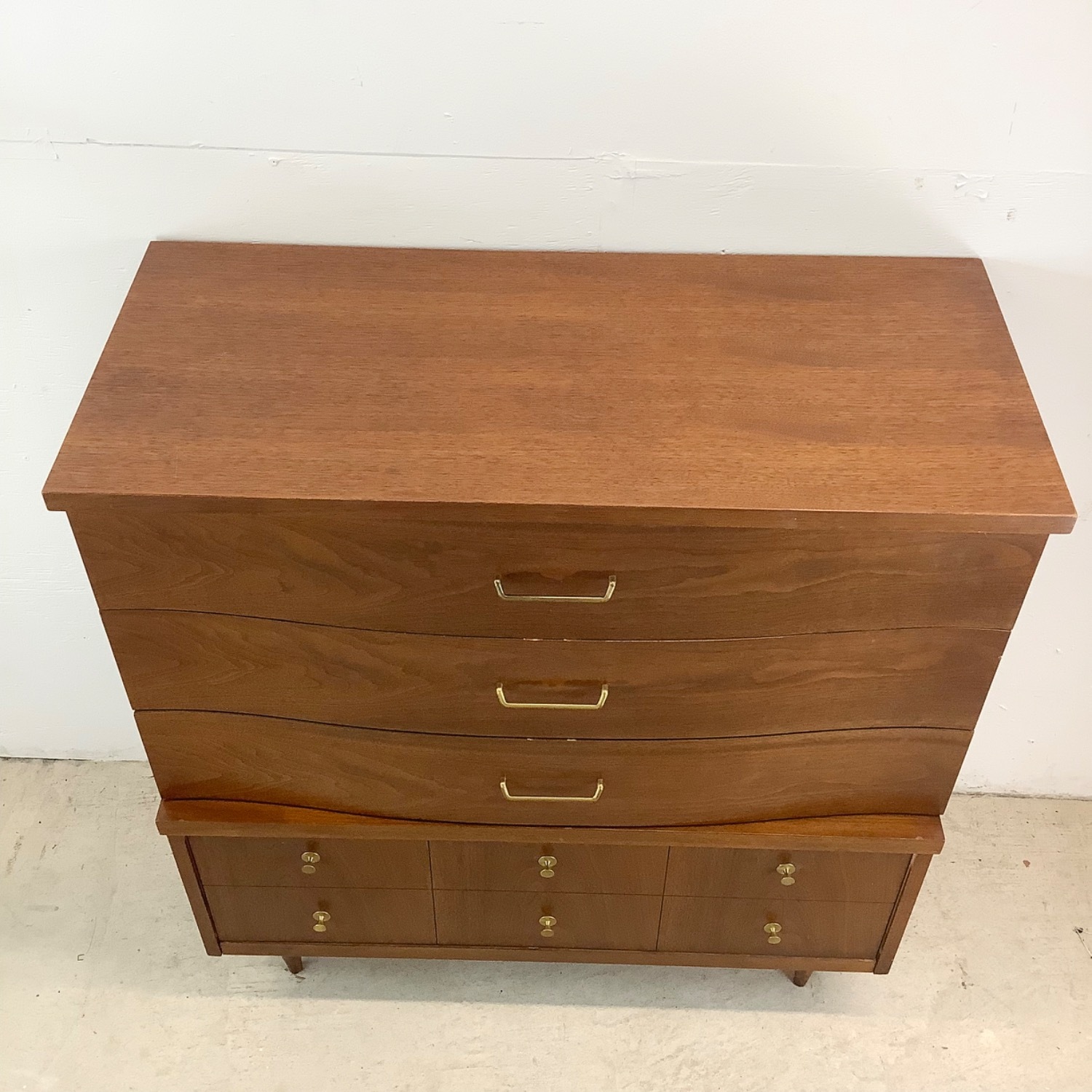Mid-Century Walnut Highboy Dresser by Bassett - image-2
