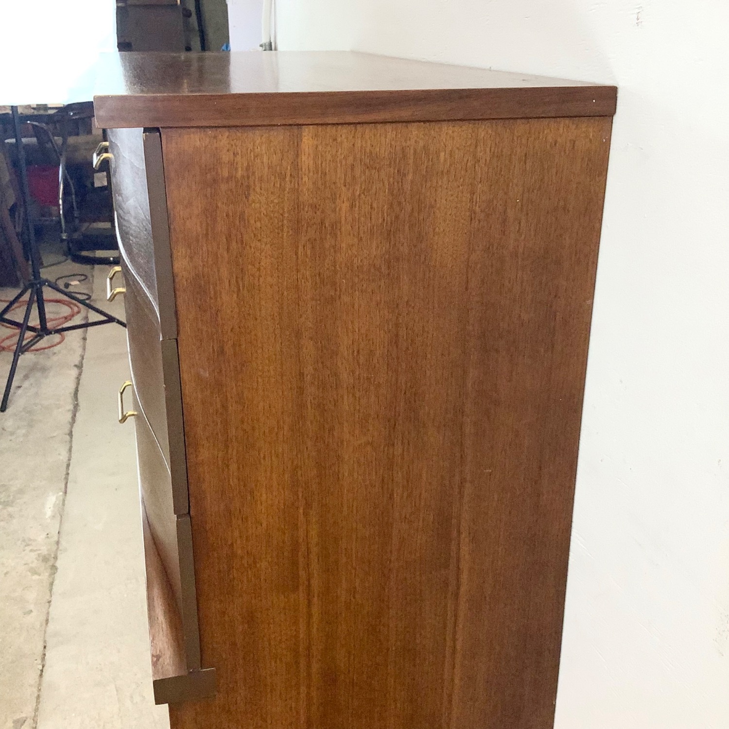 Mid-Century Walnut Highboy Dresser by Bassett - image-10