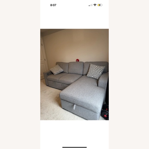 Used Bob's Discount Play Date Gray 93 Chaise Collection  for sale on AptDeco