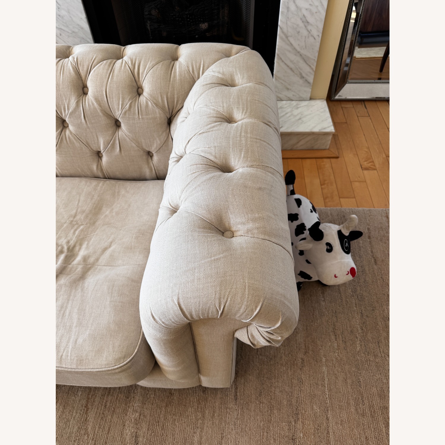 Restoration Hardware Natural Linen 3+ Seater Sofa - image-7