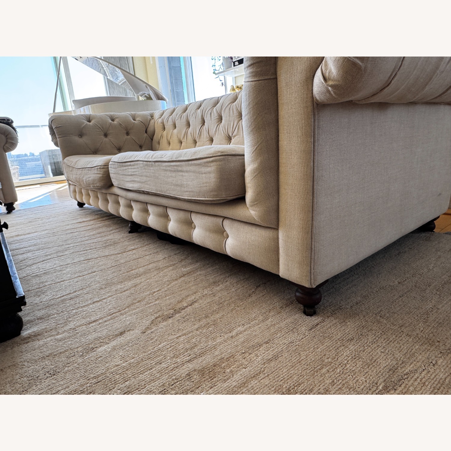 Restoration Hardware Natural Linen 3+ Seater Sofa - image-8