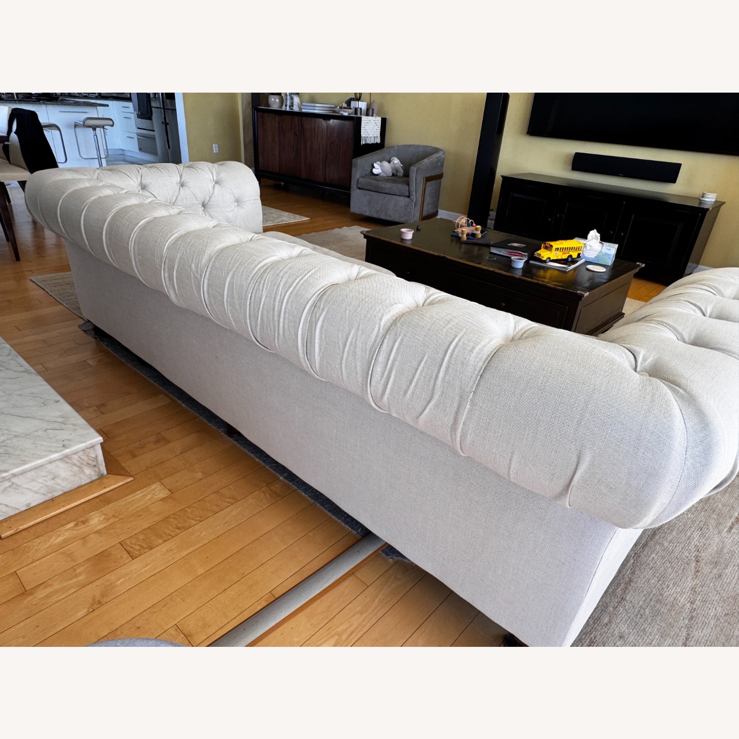 Restoration Hardware Natural Linen 3+ Seater Sofa - image-3