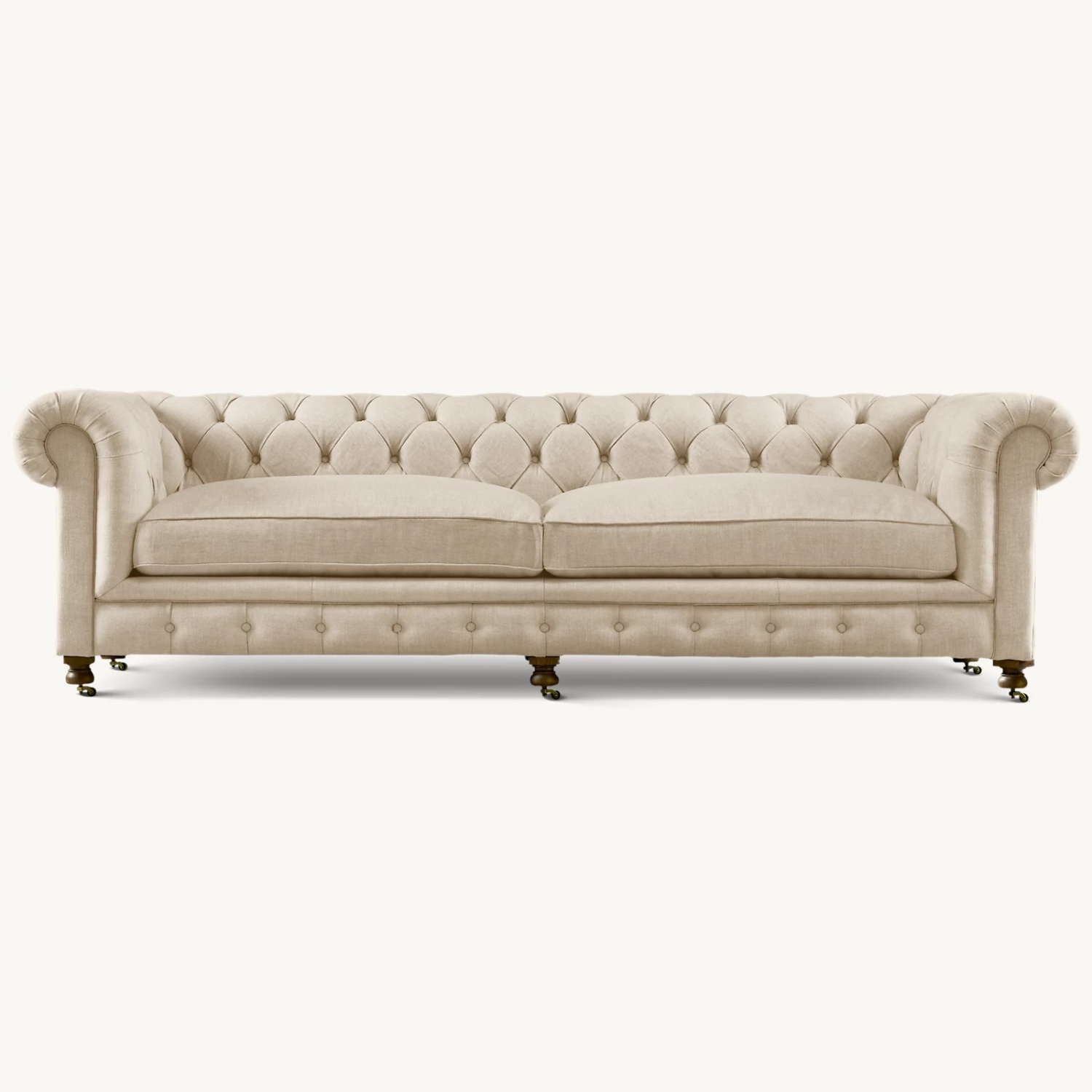 Restoration Hardware Natural Linen 3+ Seater Sofa - image-0