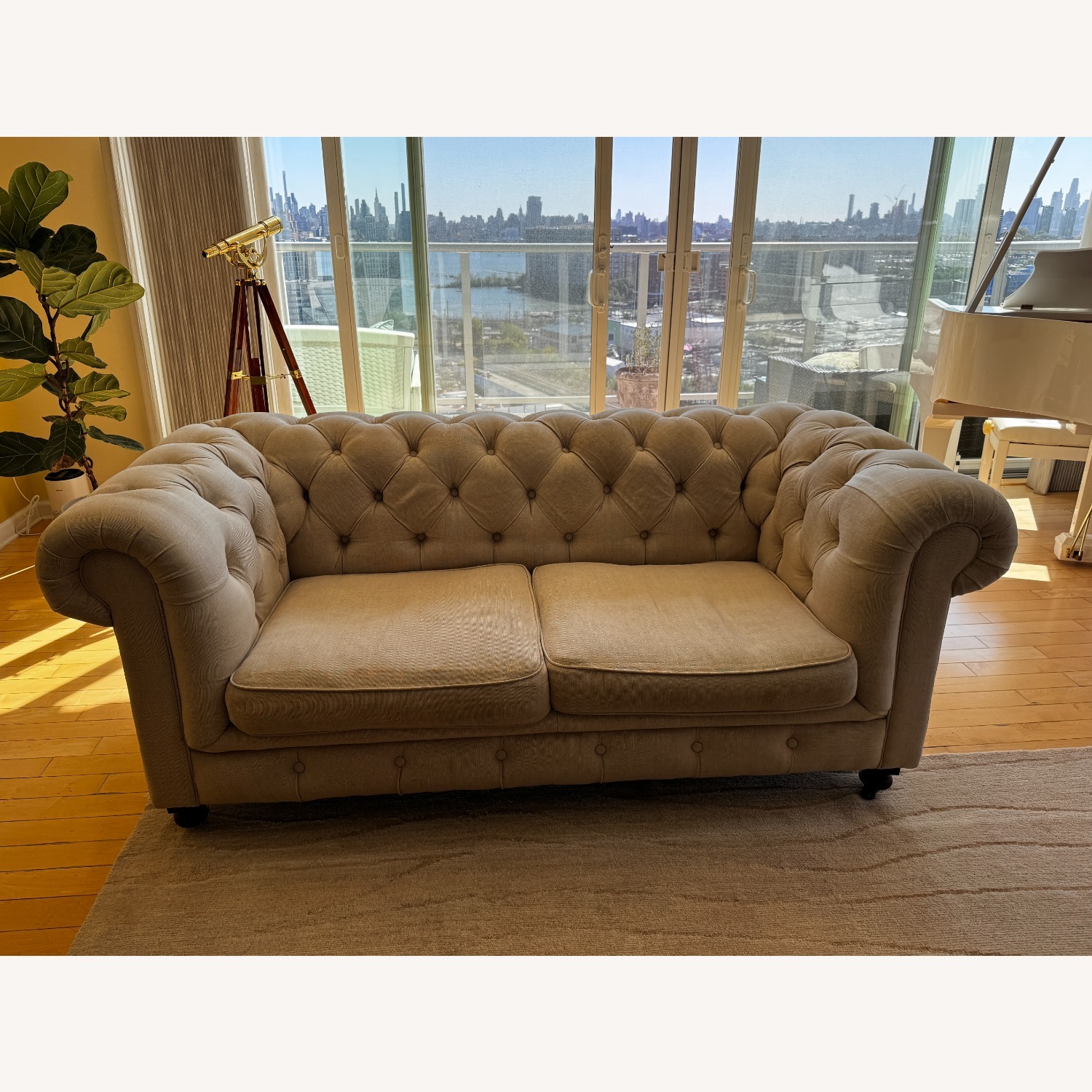 Restoration Hardware Kensington Sofa Linen 76" - image-1