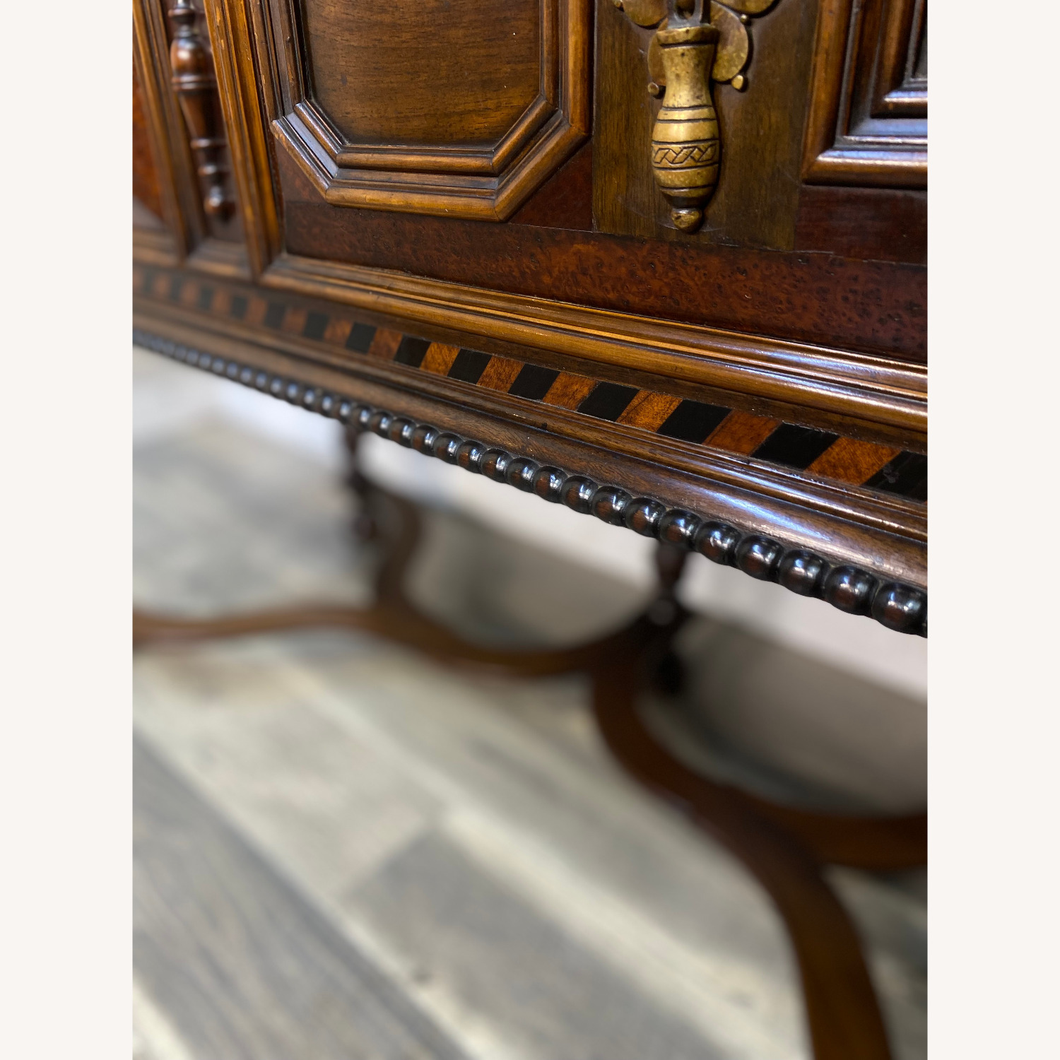 W&J Sloane Antique Jacobean Walnut Burl Buffet - image-10