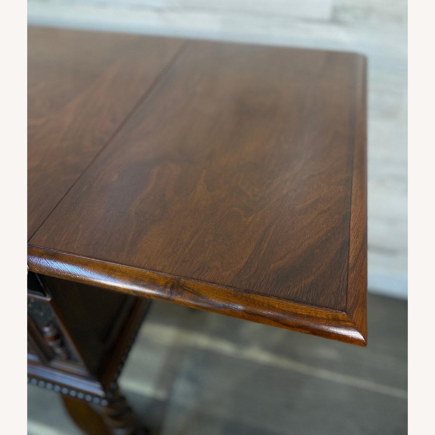 W&J Sloane Antique Jacobean Walnut Burl Buffet - image-4