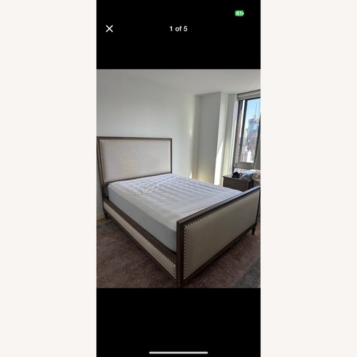 Used Restoration Hardware Light Brown Queen Bed for sale on AptDeco