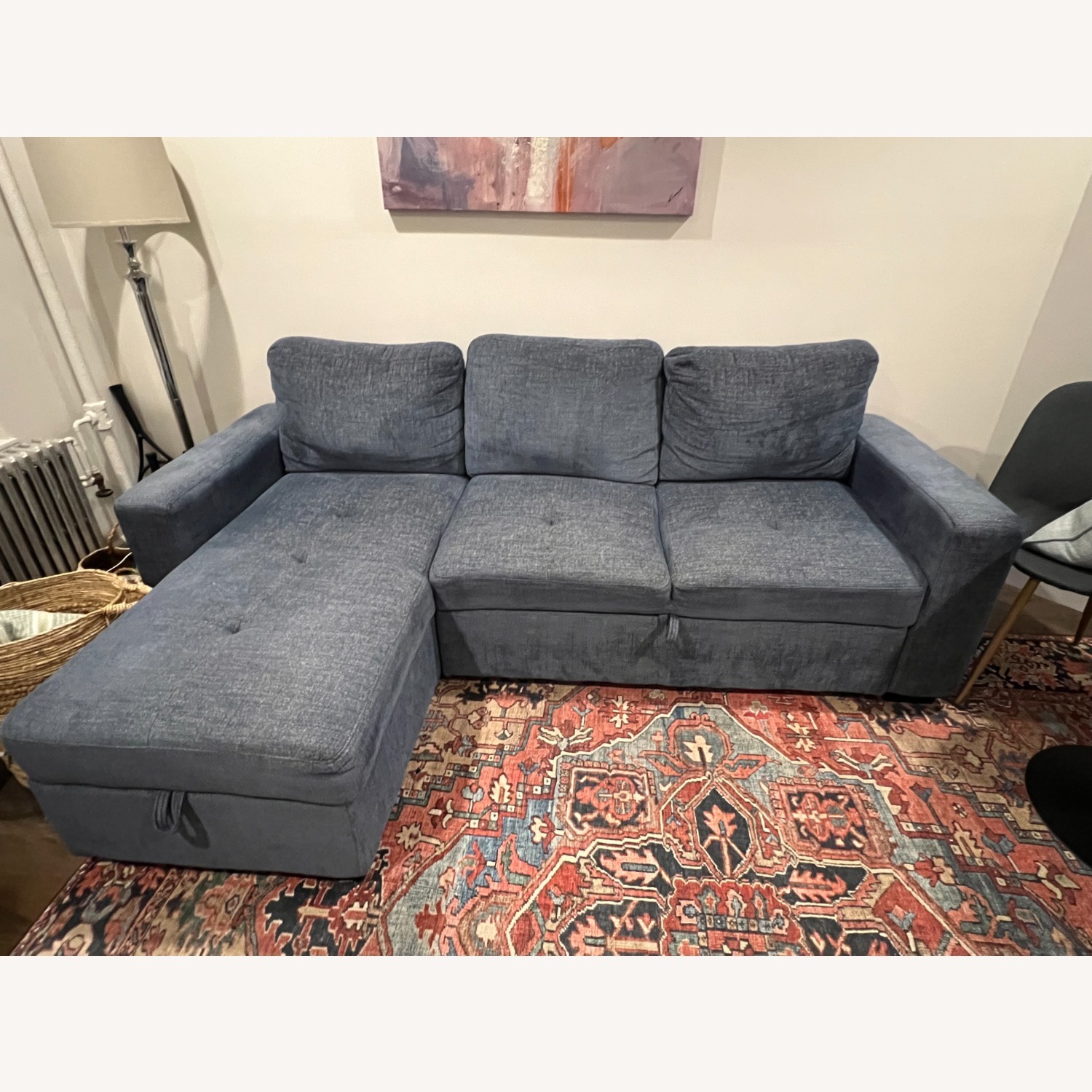 Bob's Discount Furniture Playbook Blue Right Arm Facing Sectional - image-2