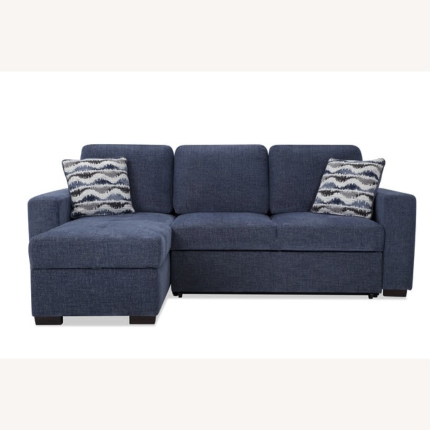 Bob's Discount Furniture Playbook Blue Right Arm Facing Sectional - image-1