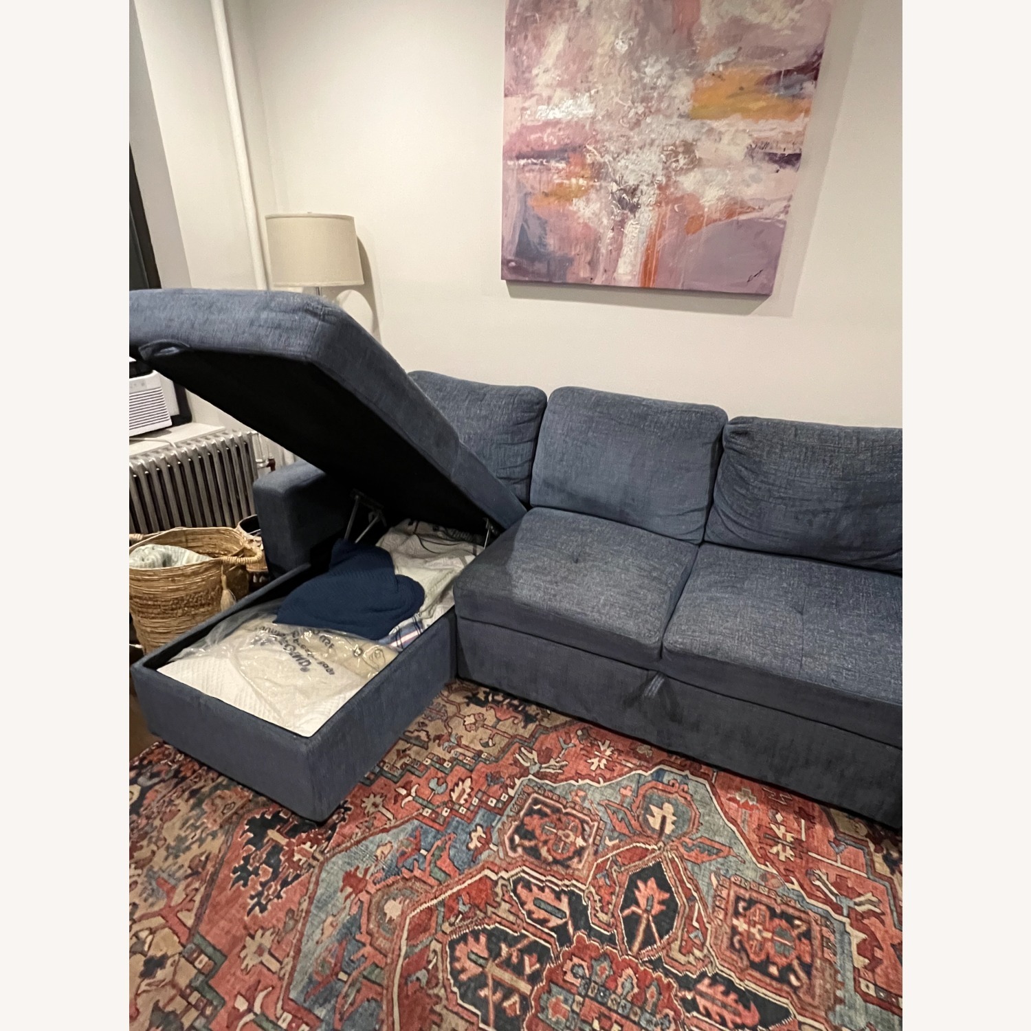 Bob's Discount Furniture Playbook Blue Right Arm Facing Sectional - image-5