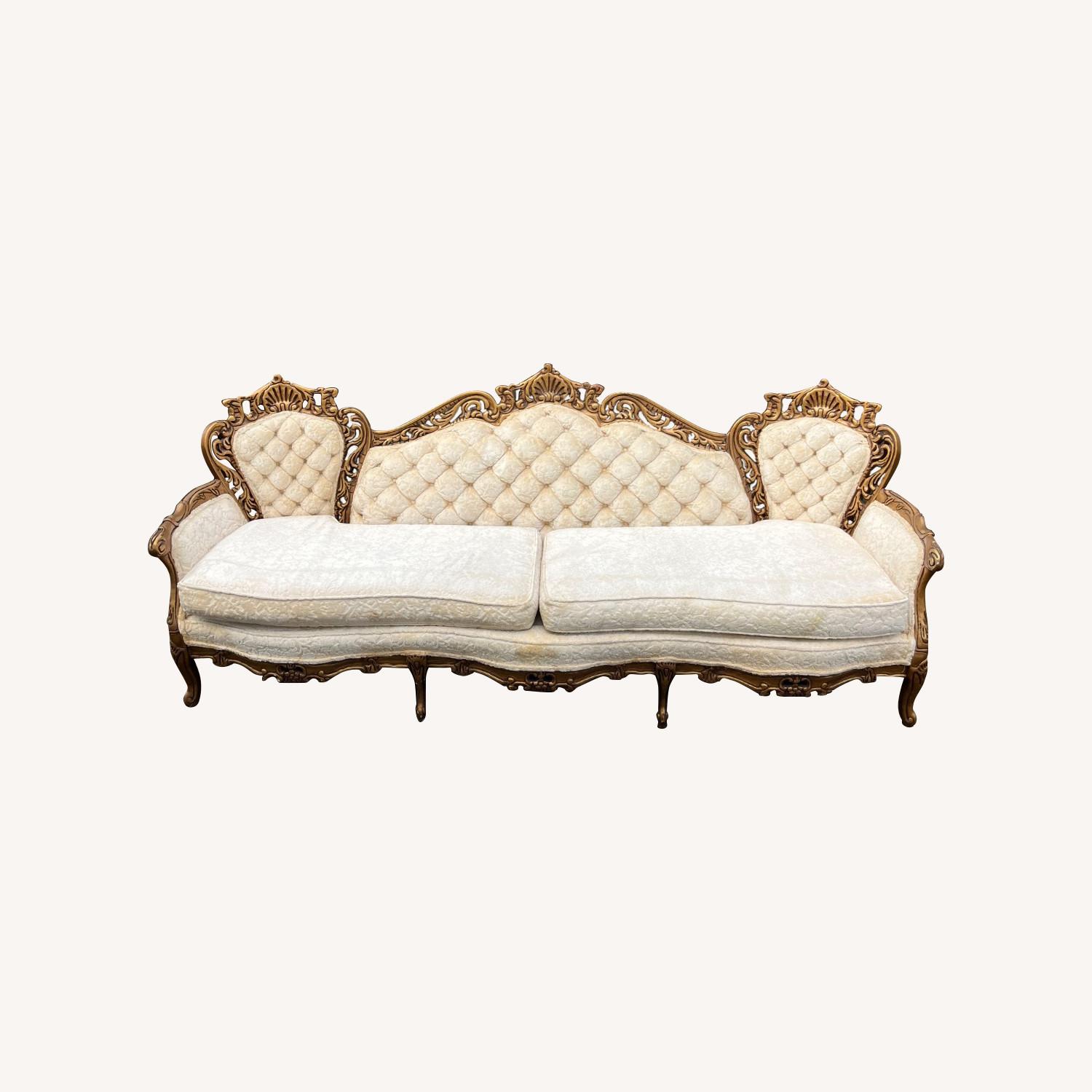 Vintage/Antique Finds White Fabric 3+ Seater Sofa - image-0