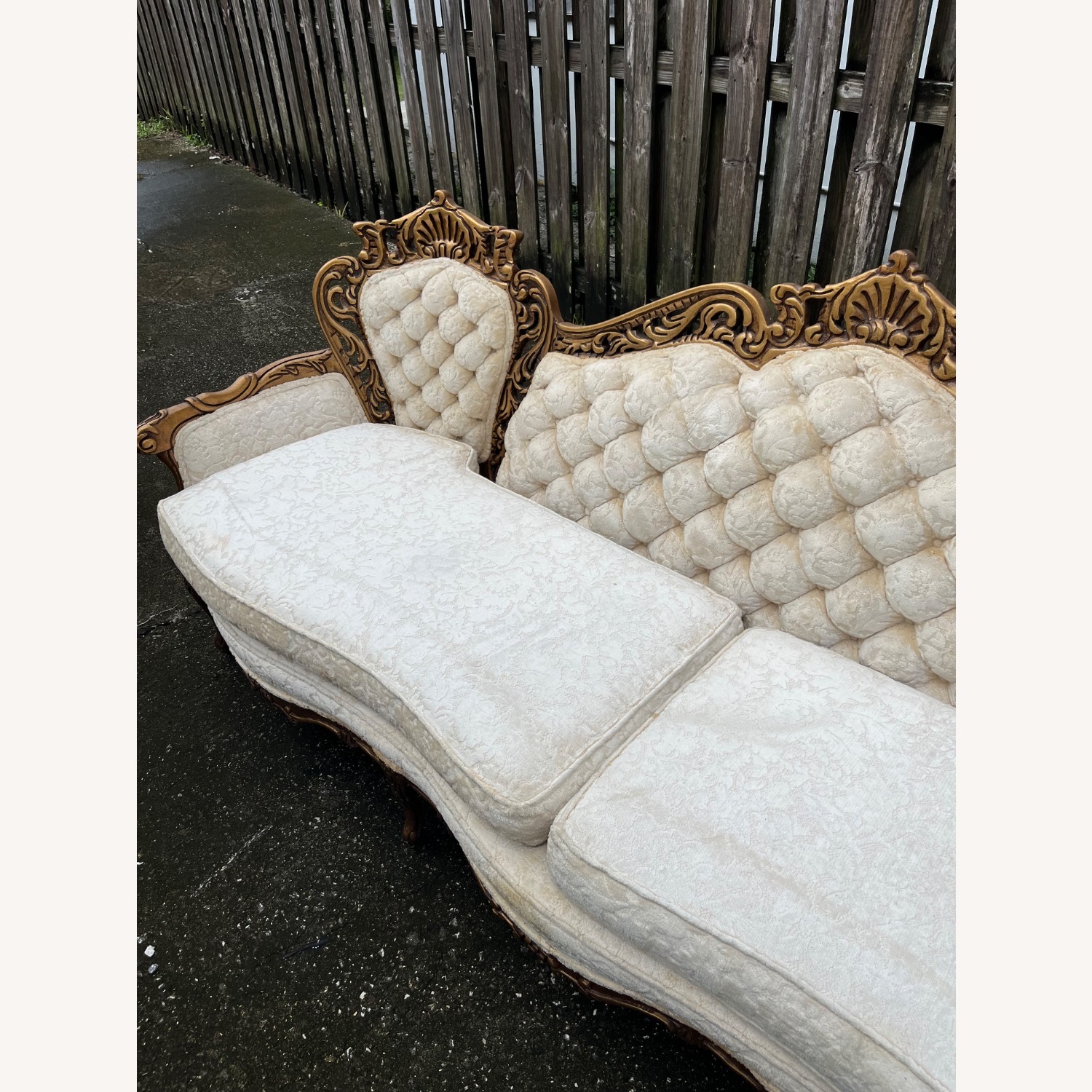 Vintage/Antique Finds White Fabric 3+ Seater Sofa - image-5