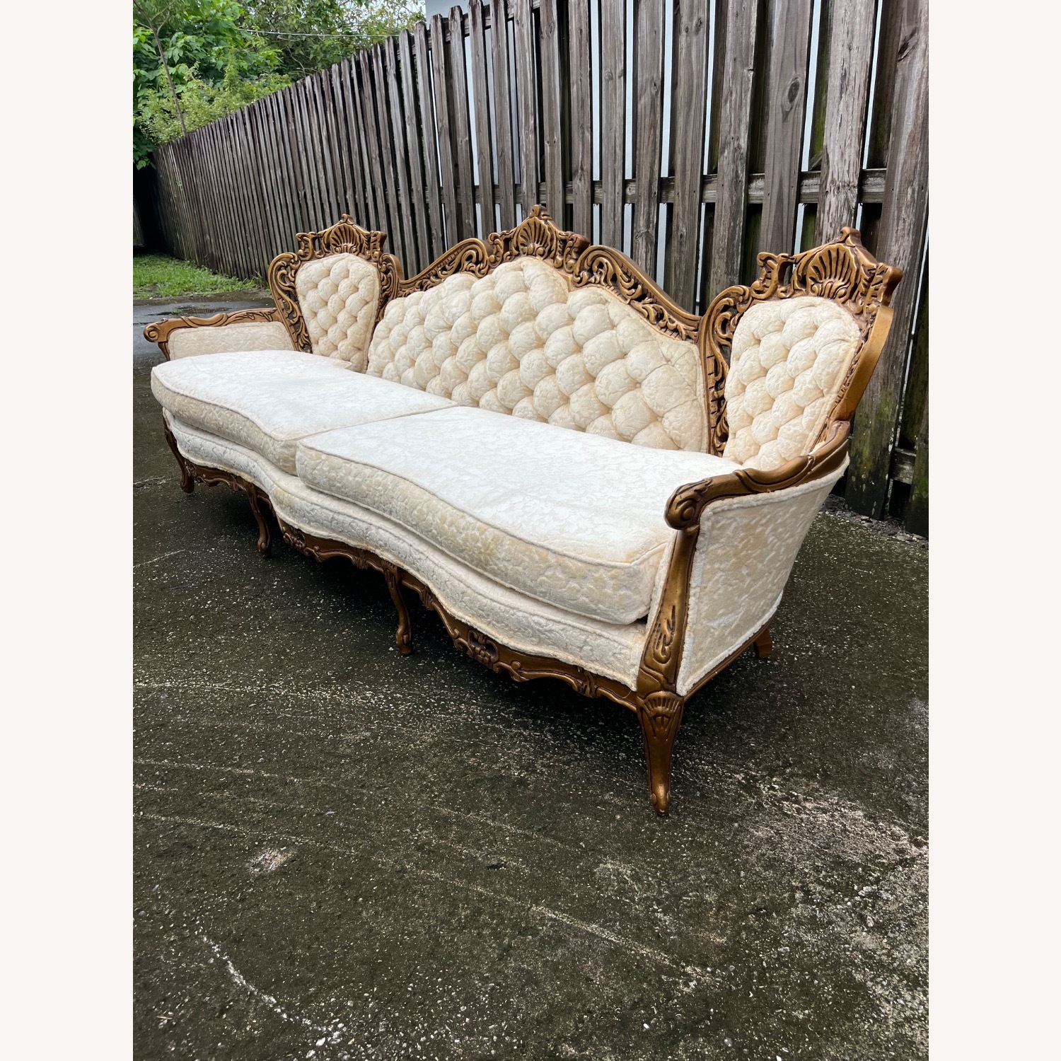 Vintage/Antique Finds White Fabric 3+ Seater Sofa - image-4