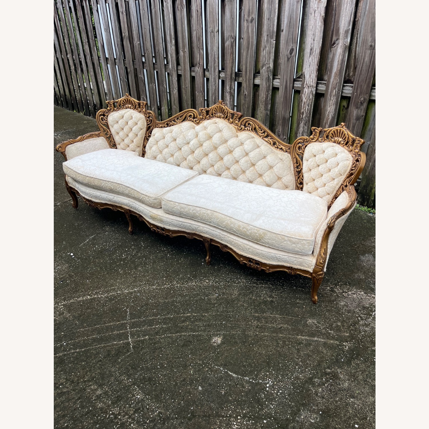 Vintage/Antique Finds White Fabric 3+ Seater Sofa - image-3