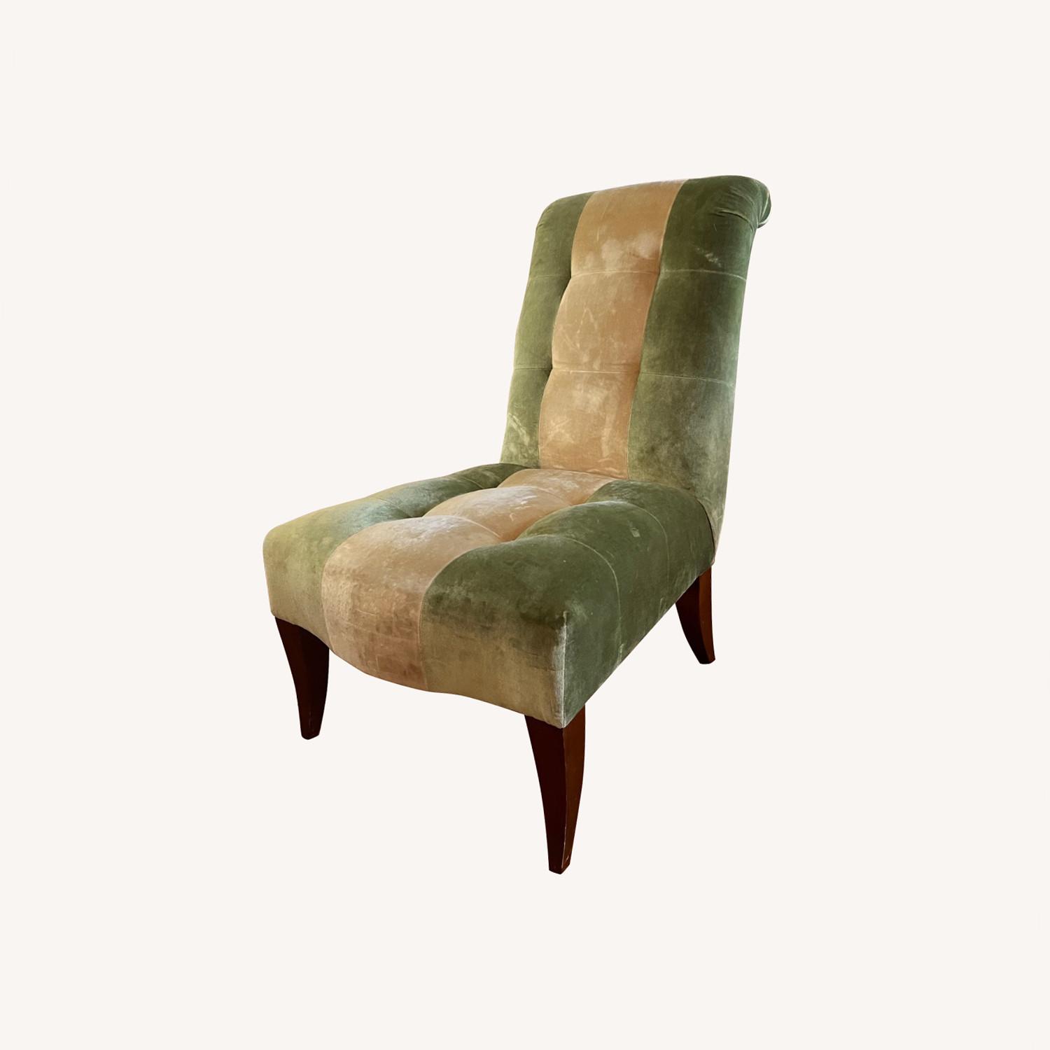 Vintage/Antique Finds Green Velvet Accent Chair - image-0