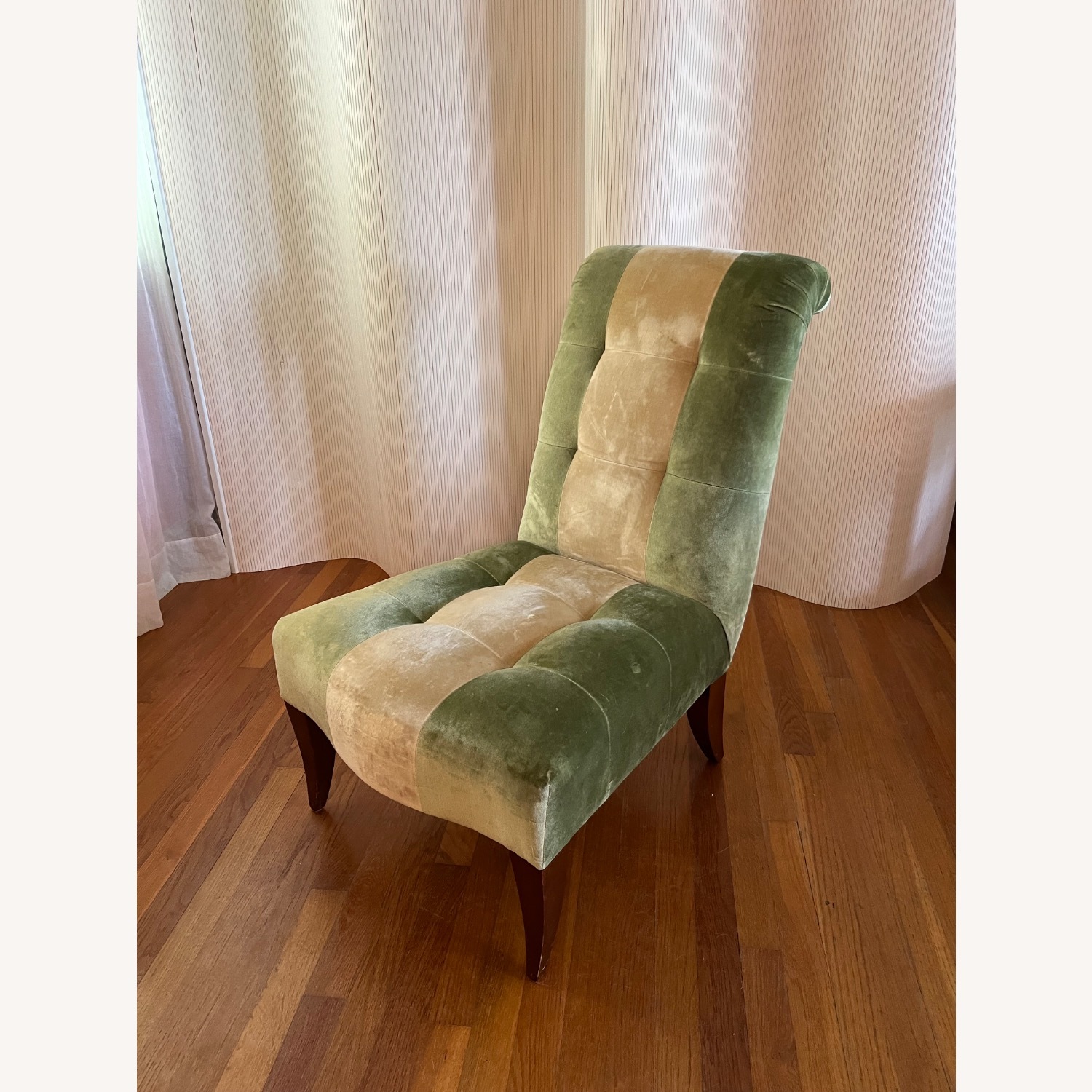 Vintage/Antique Finds Green Velvet Accent Chair - image-1