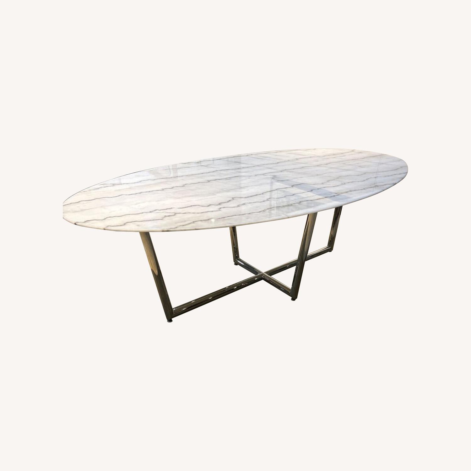 Mitchell Gold + Bob Williams Modern Oval Marble Dining Table - image-0