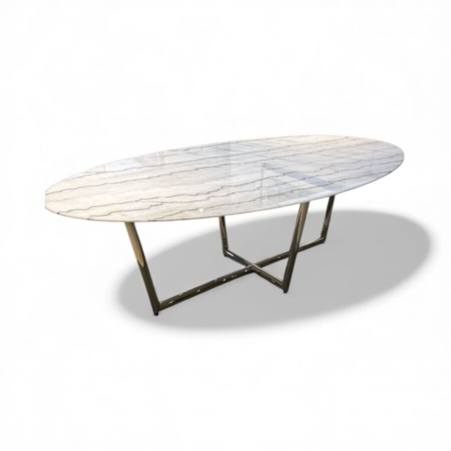 Mitchell Gold + Bob Williams Modern Oval Marble Dining Table - image-1
