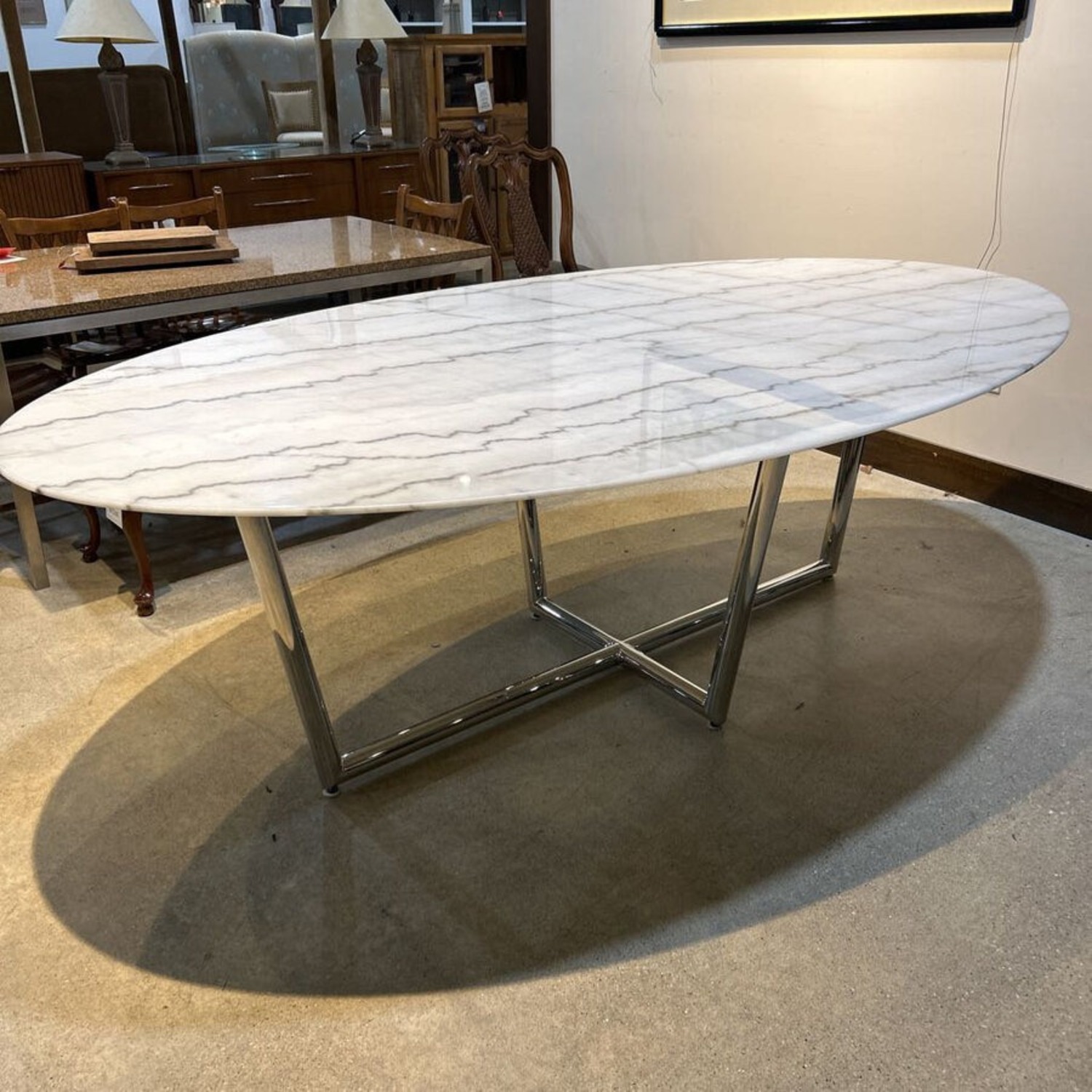 Mitchell Gold + Bob Williams Modern Oval Marble Dining Table - image-3