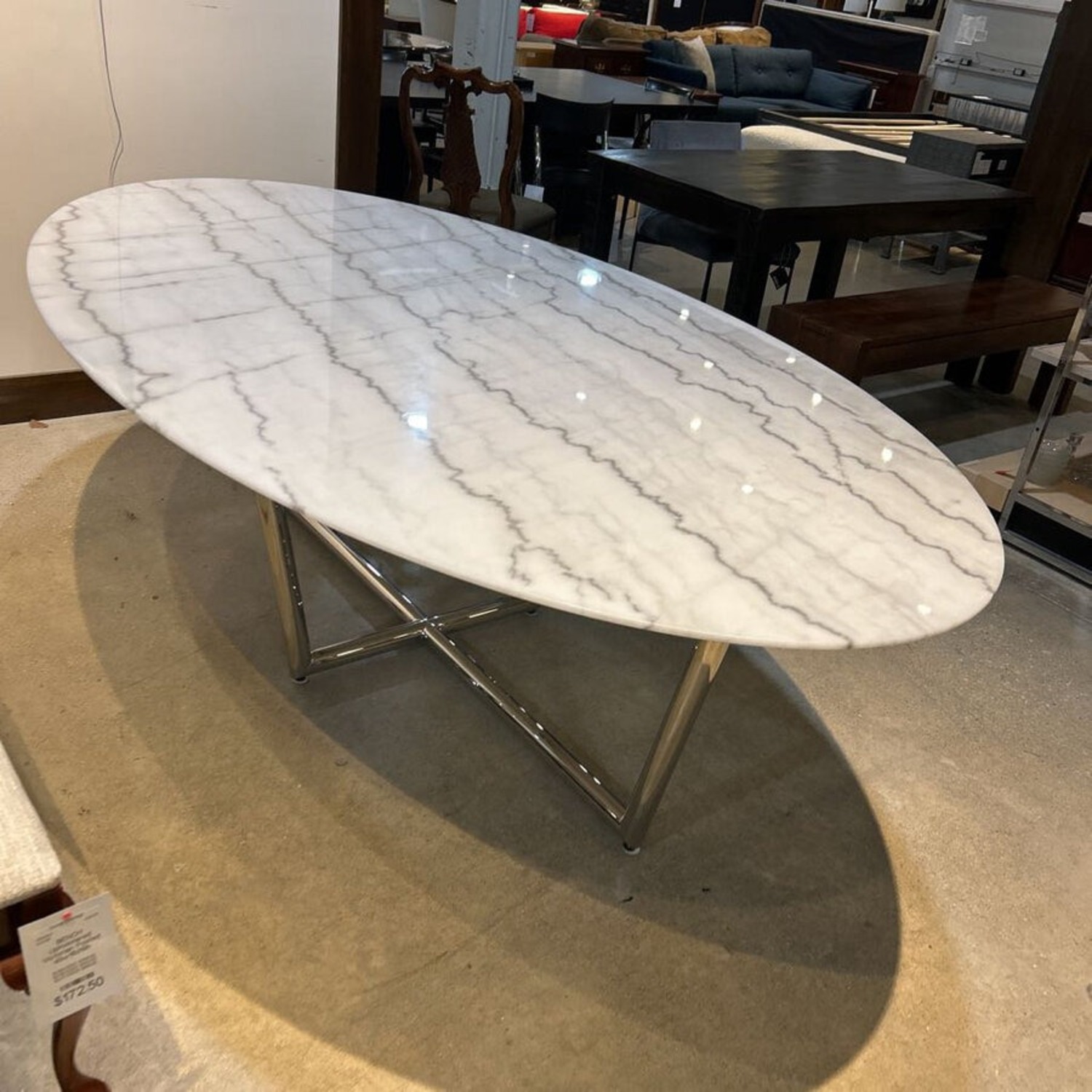 Mitchell Gold + Bob Williams Modern Oval Marble Dining Table - image-2