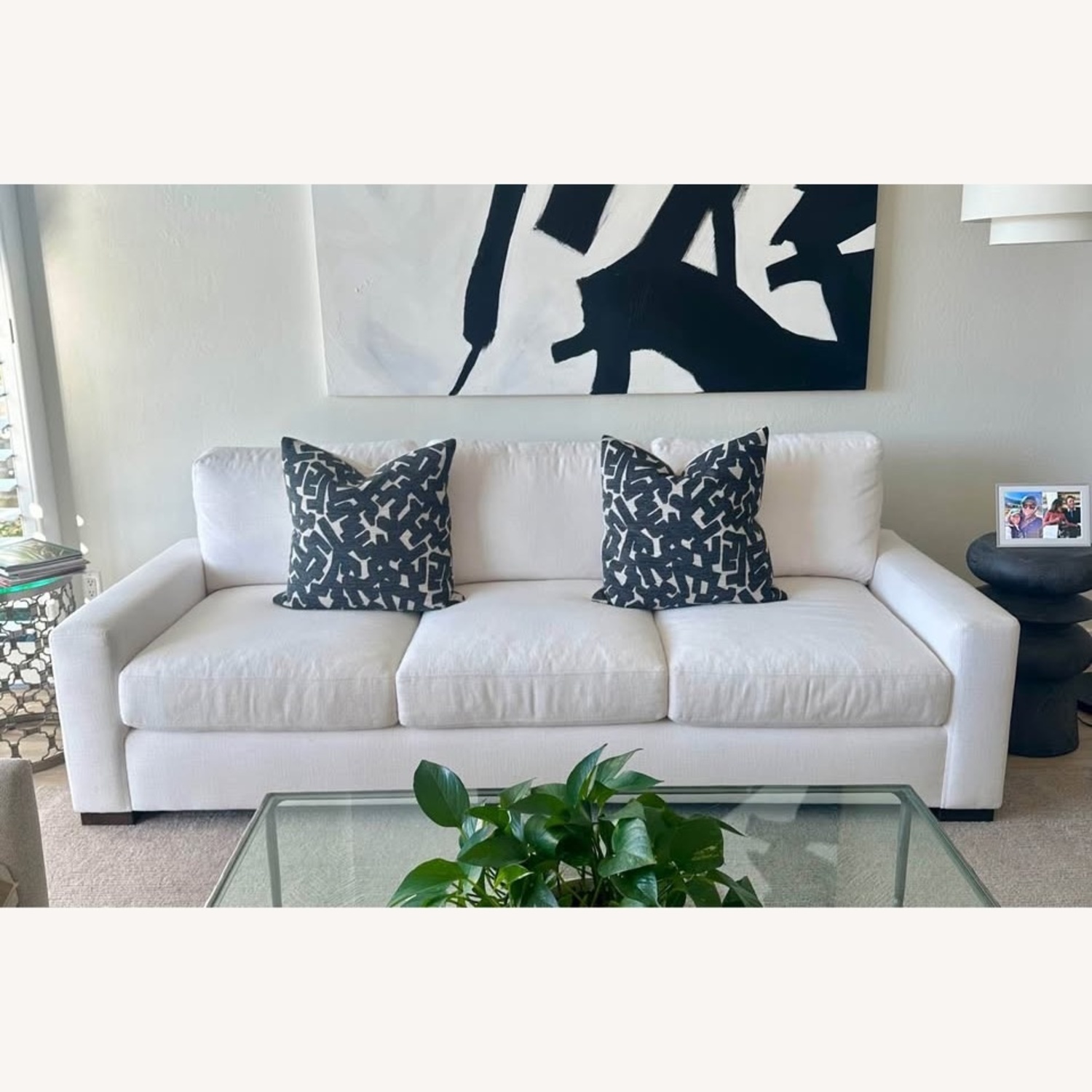 White Sofa 3 Seater Small - image-3