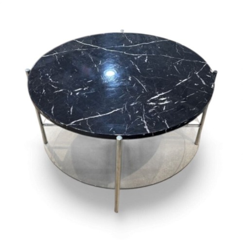 Used Faux Marble Top w Glass Shelf Coffee Table for sale on AptDeco