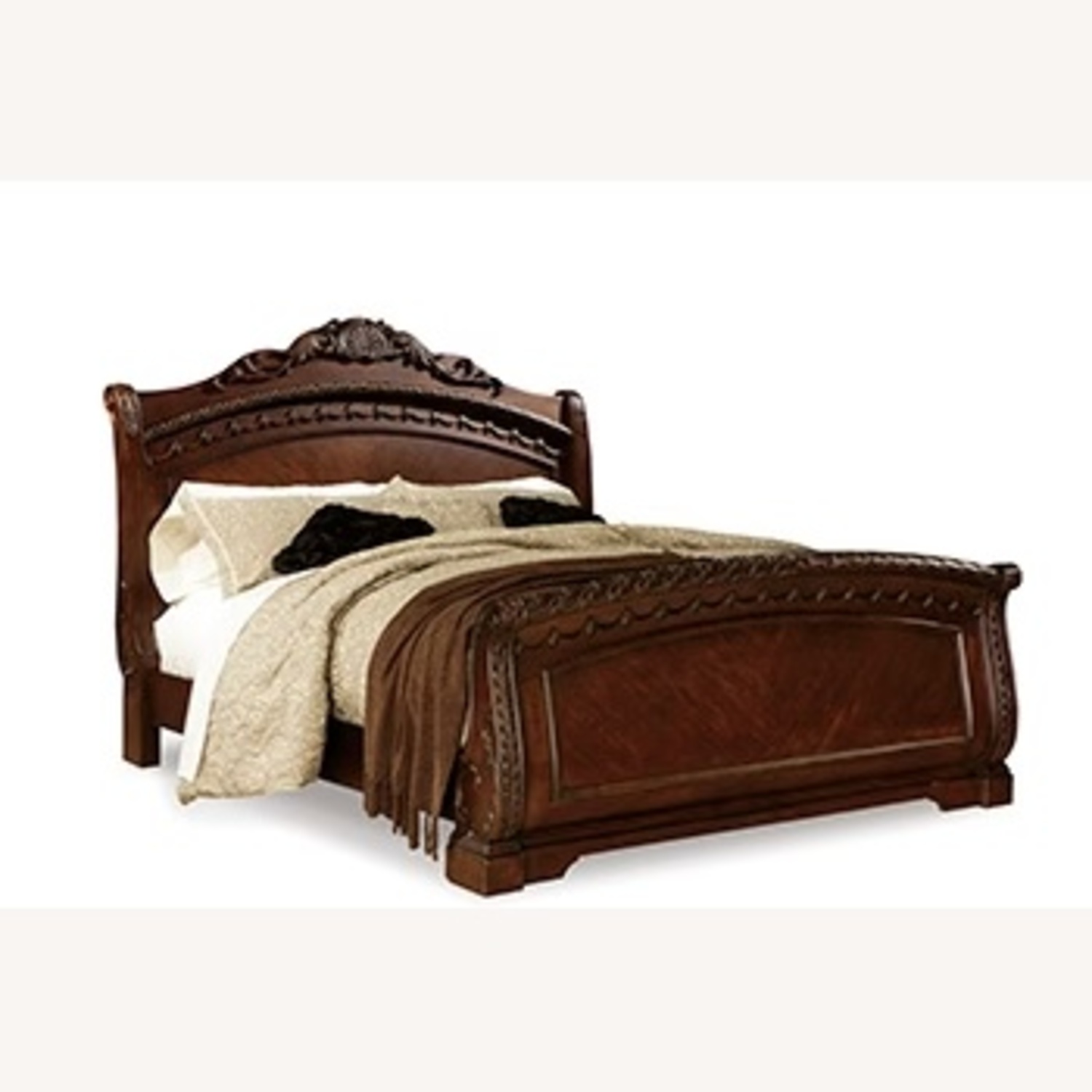 Ashley Dark Brown Marble King Bed - image-6