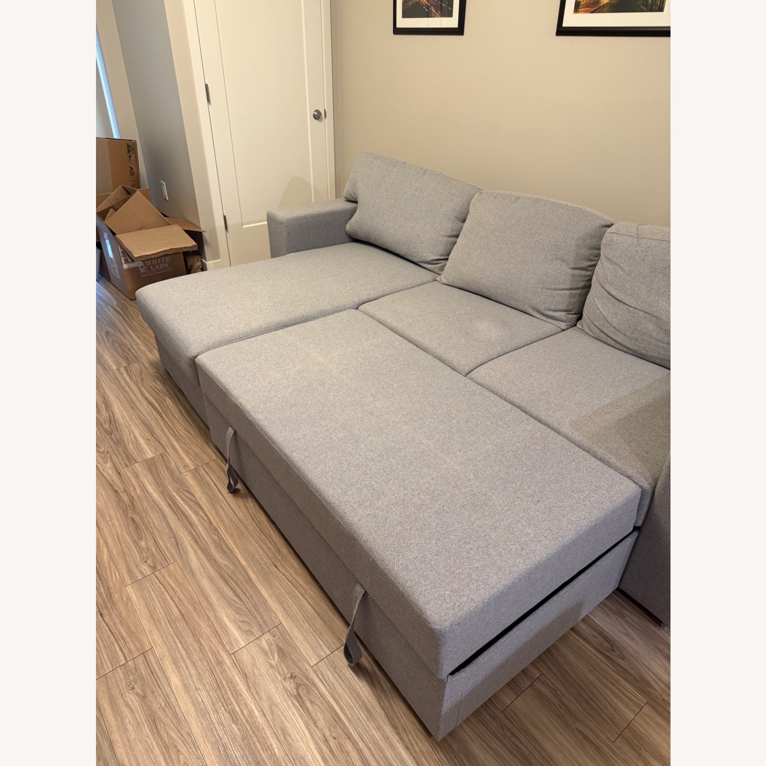 IKEA Light Gray Sleeper Sofa - image-5