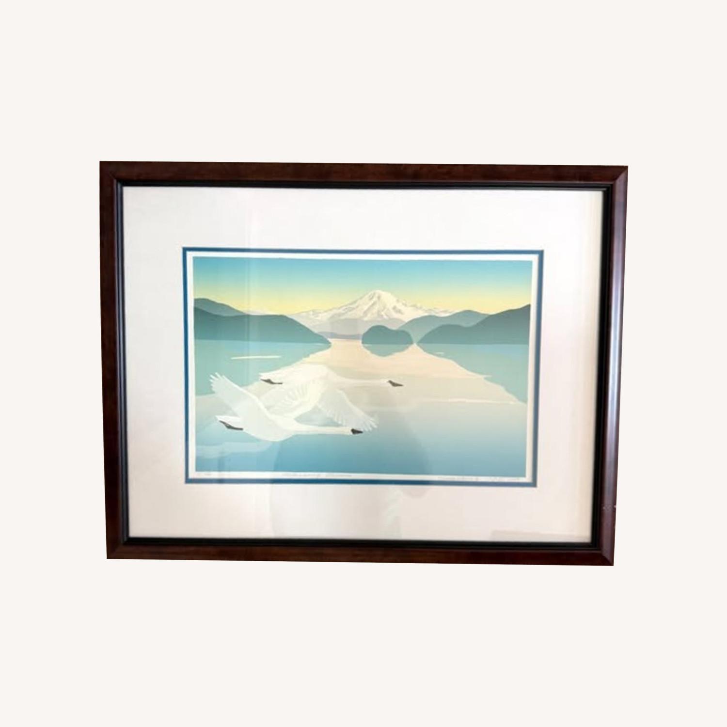 Returning Swans Spaulding Japanese Deco mcm Print - image-0