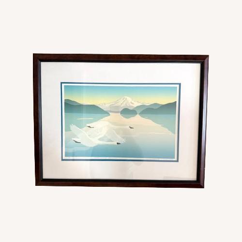 Used Returning Swans Spaulding Japanese Deco mcm Print for sale on AptDeco