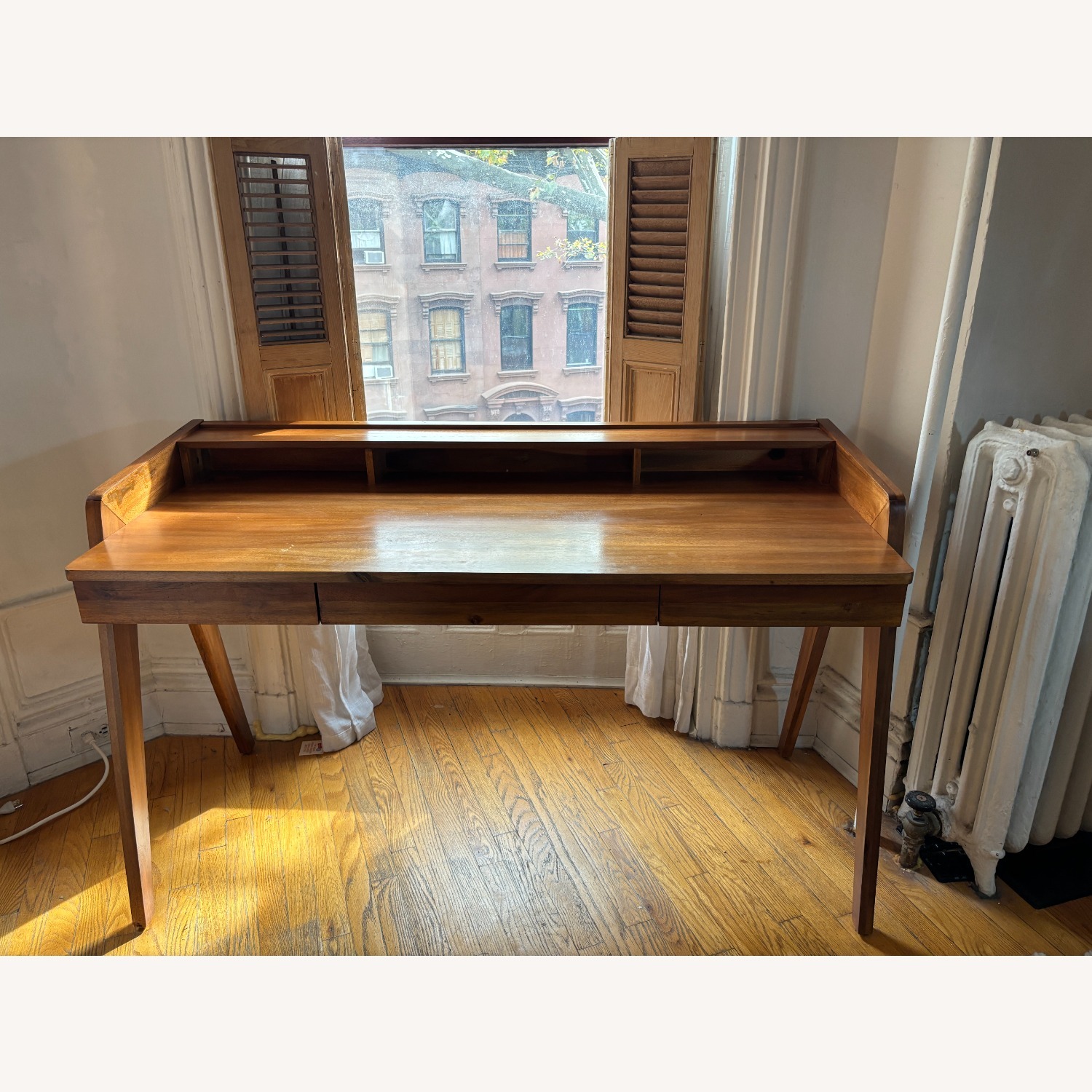 CB2 Drommen 3- Drawer Wood Desk - image-1