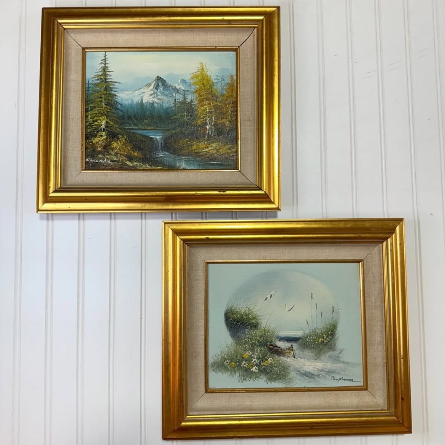 Pair of Vintage Framed Oil Paintings Landscapes - image-4
