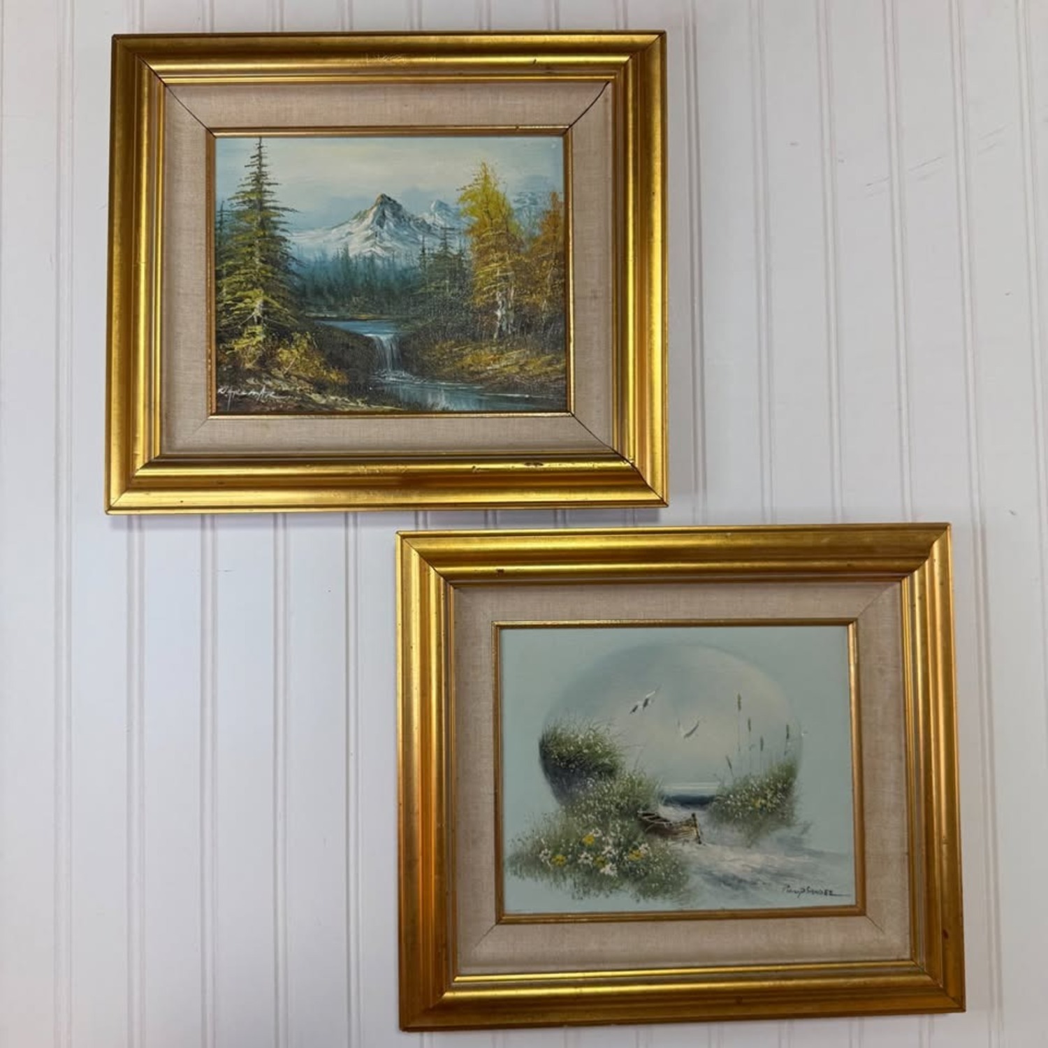 Pair of Vintage Framed Oil Paintings Landscapes - image-9
