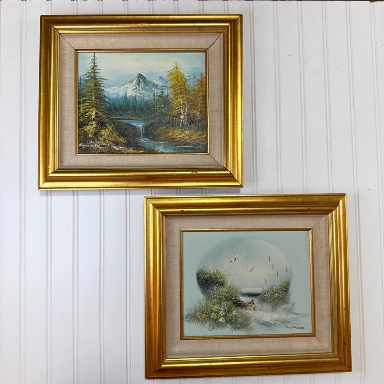 Pair of Vintage Framed Oil Paintings Landscapes - image-1