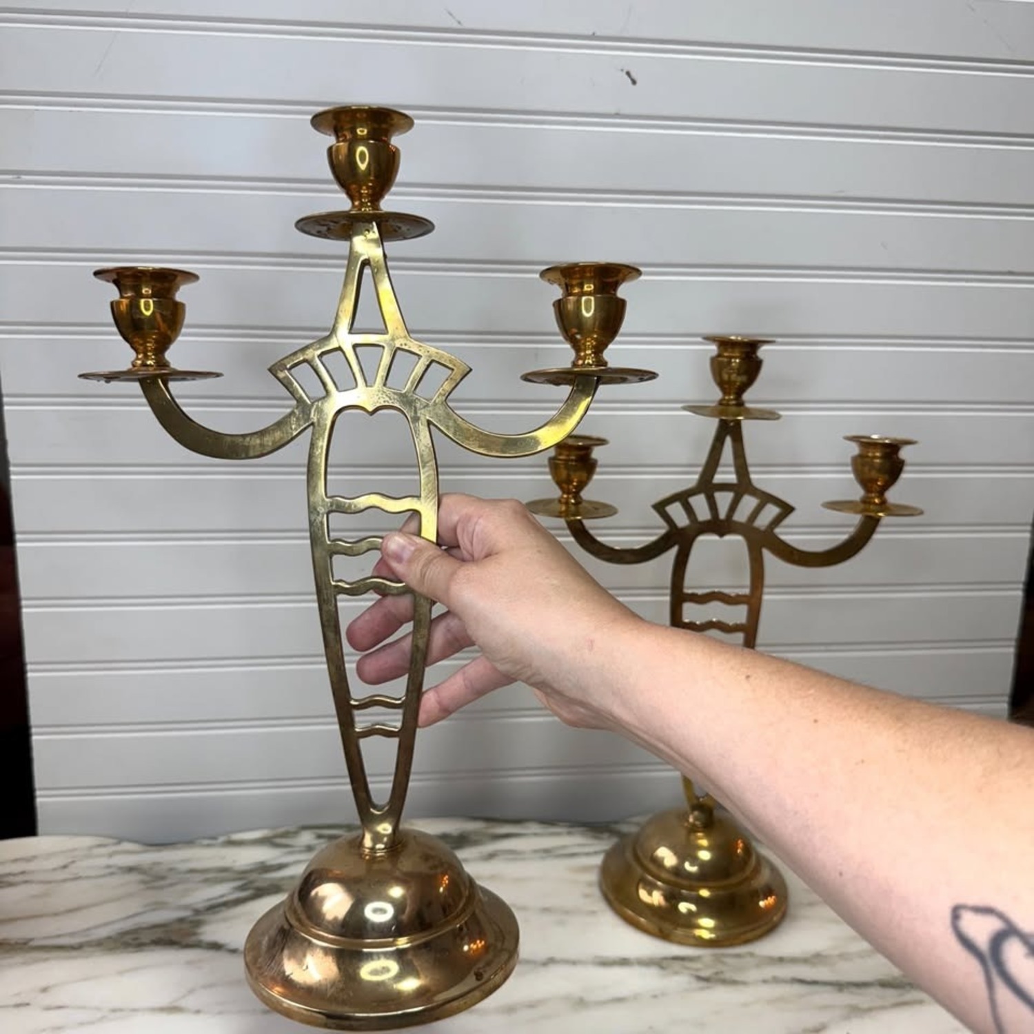 Swedish Art Nouveau Candelabra Set - image-3
