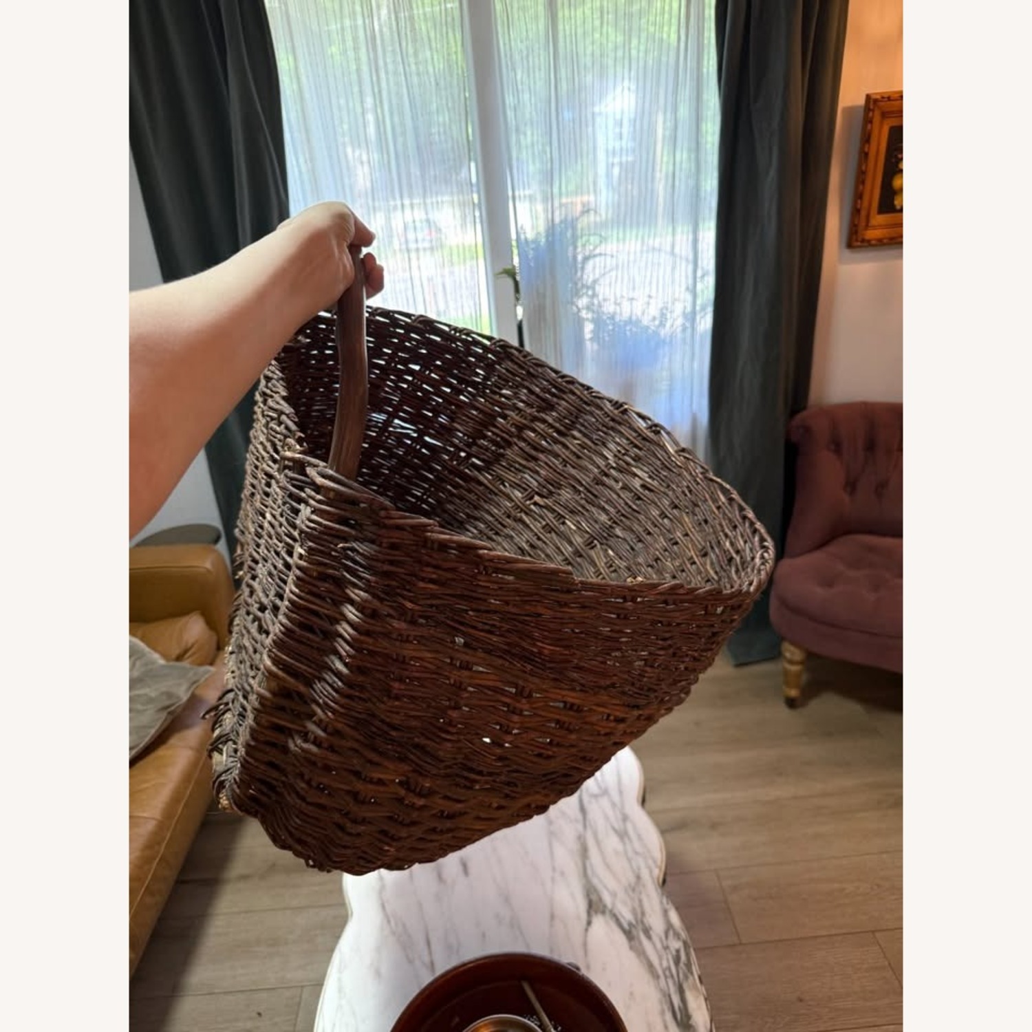 XXL Primitive Woven Branch Basket - image-2