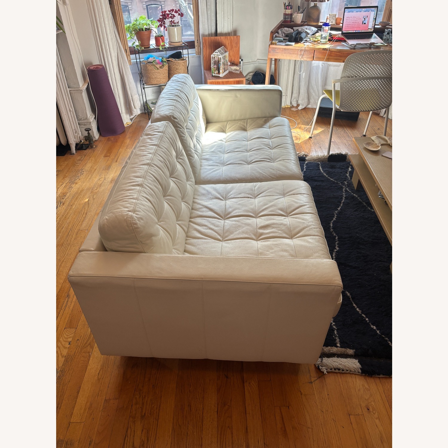 IKEA Landskrona White Leather 3+ Seater Sofa - image-1