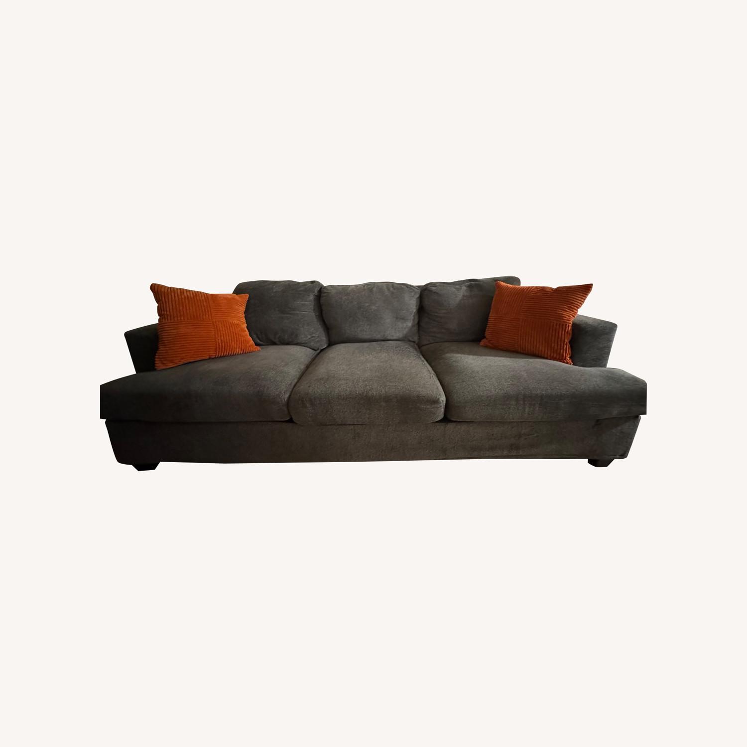 Light Gray Fabric 3+ Seater Sofa - image-0