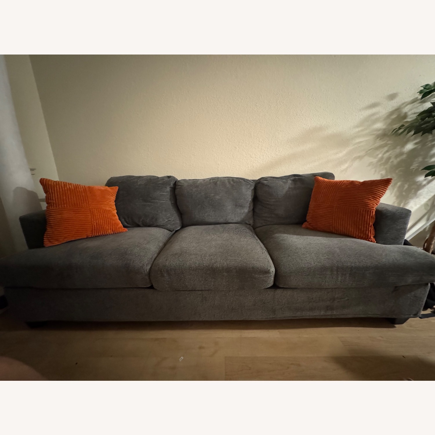 Light Gray Fabric 3+ Seater Sofa - image-1