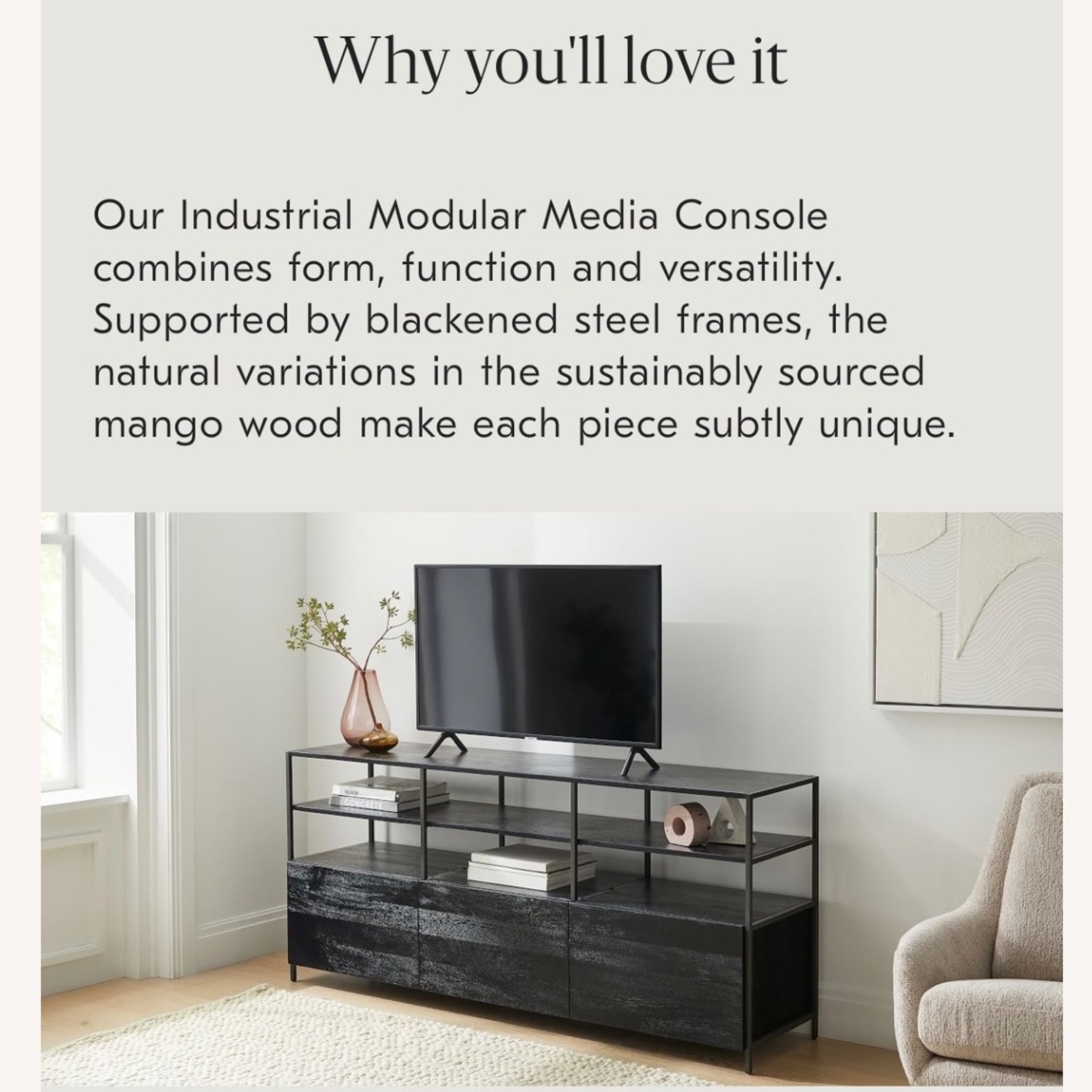 West Elm Industrial Modular Media Console. - image-8