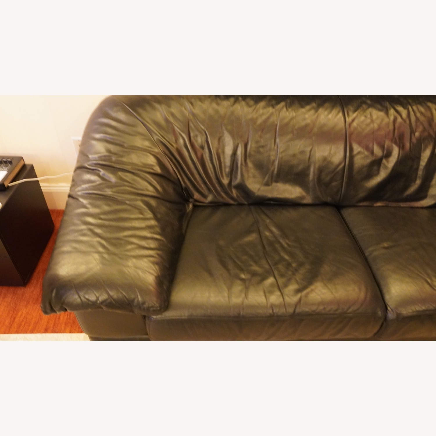 Molinari Black Leather 2 Piece Sectional - image-2