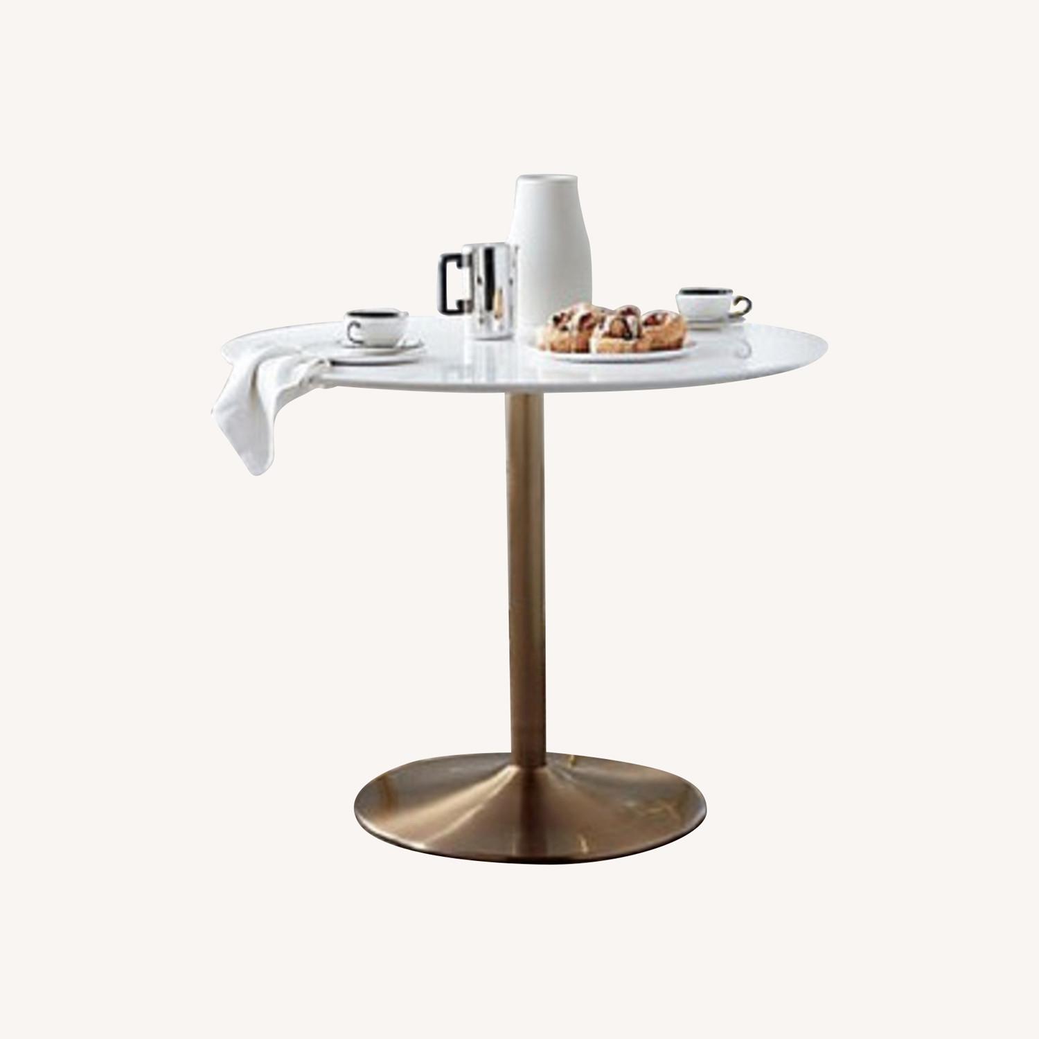 CB2 Odyssey White Brass Dining Table - image-5