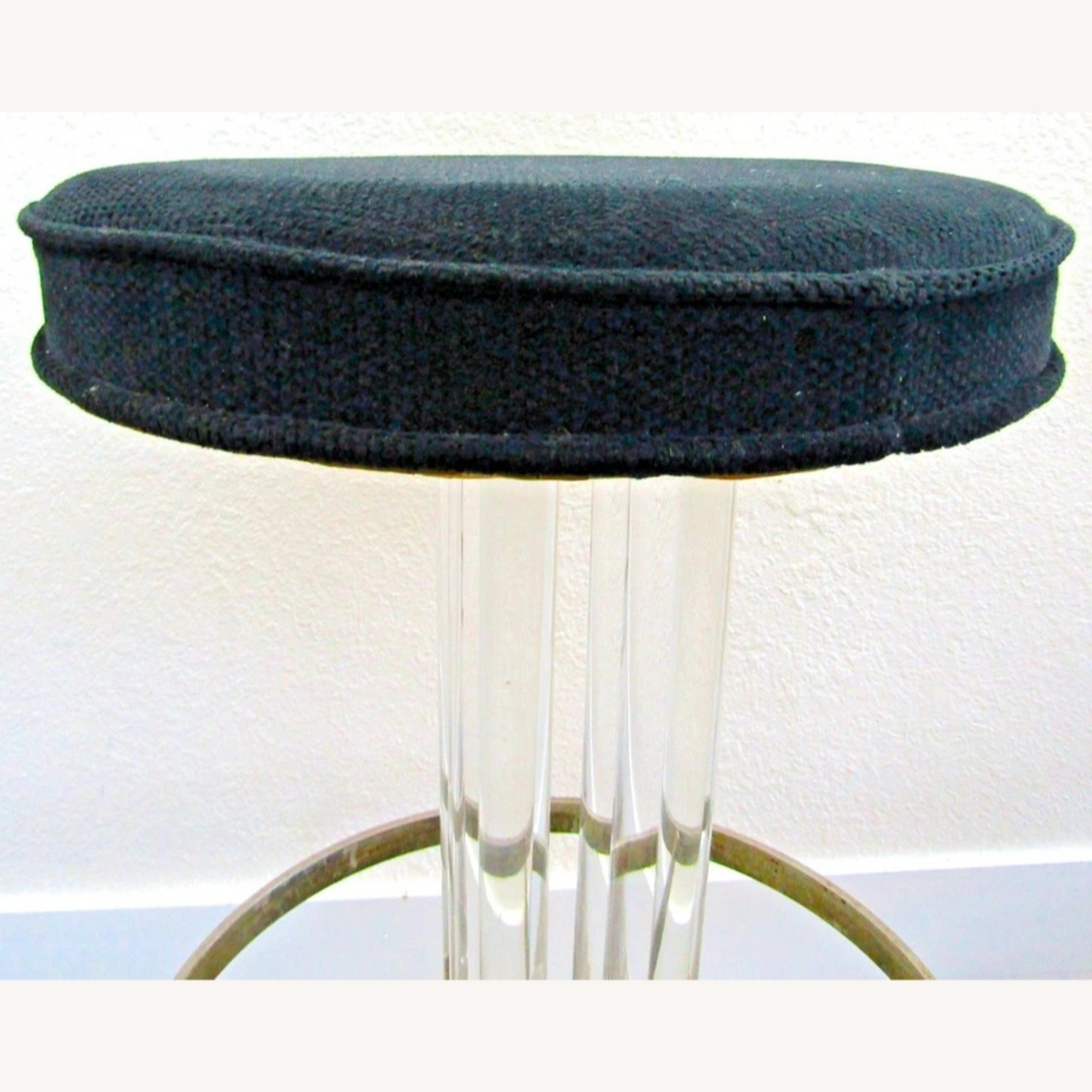 Pair Hollywood Regency Lucite Chrome Swivel Stools - image-7