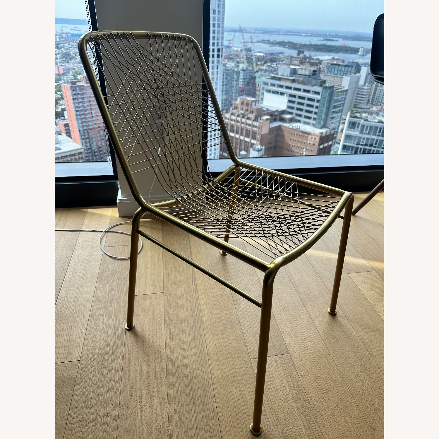 CB2 Alpha Gold Metal Dining Chairs - image-2