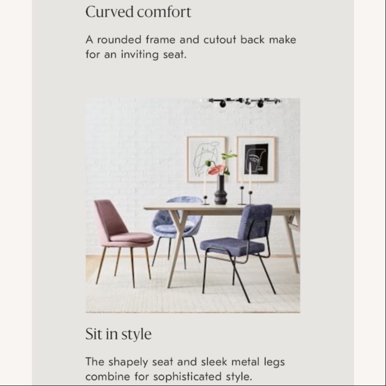 West Elm Blue Fabric Accent Chair / Dining Chair - image-8