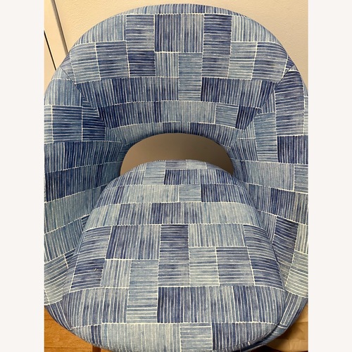 Used West Elm Blue Fabric Accent Chair / Dining Chair for sale on AptDeco