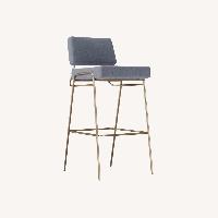 バーチェア　48*40*75 wire bar stool West Elm Wire Frame Bar Stools Blue Fabric Stools - AptDeco