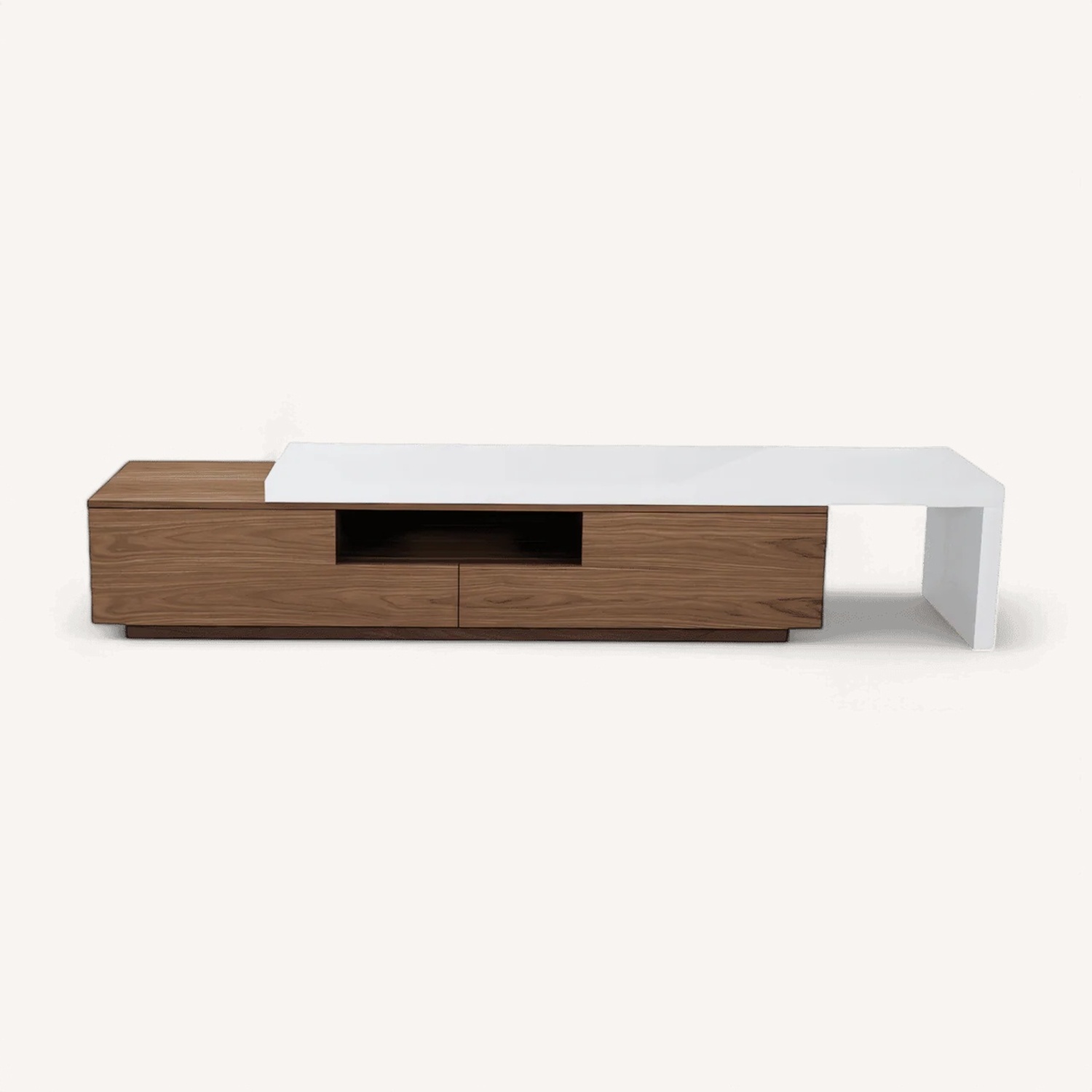 Modani Murino Tv Stand Walnut & White Extension - image-5