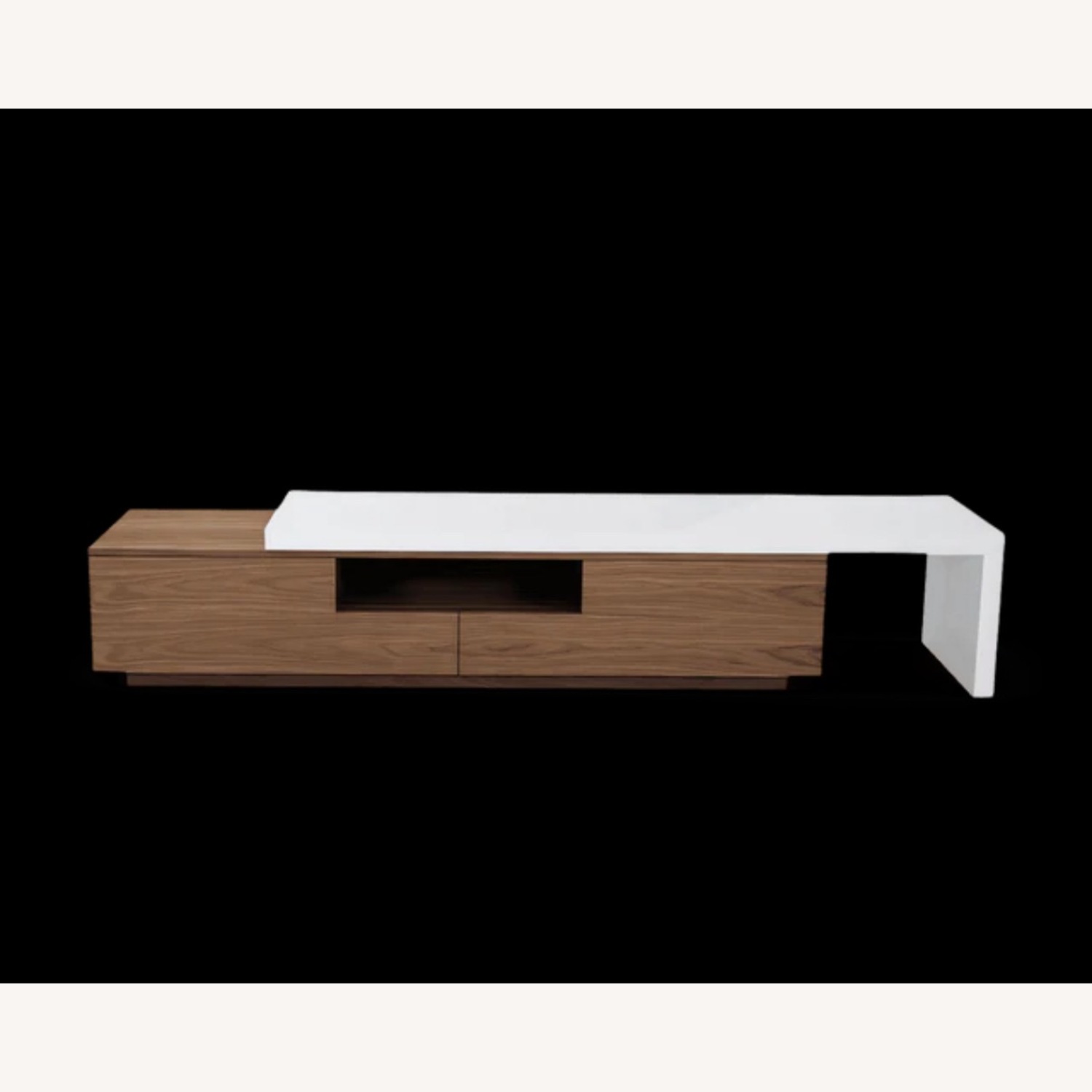 Modani Murino Tv Stand Walnut & White Extension - image-1
