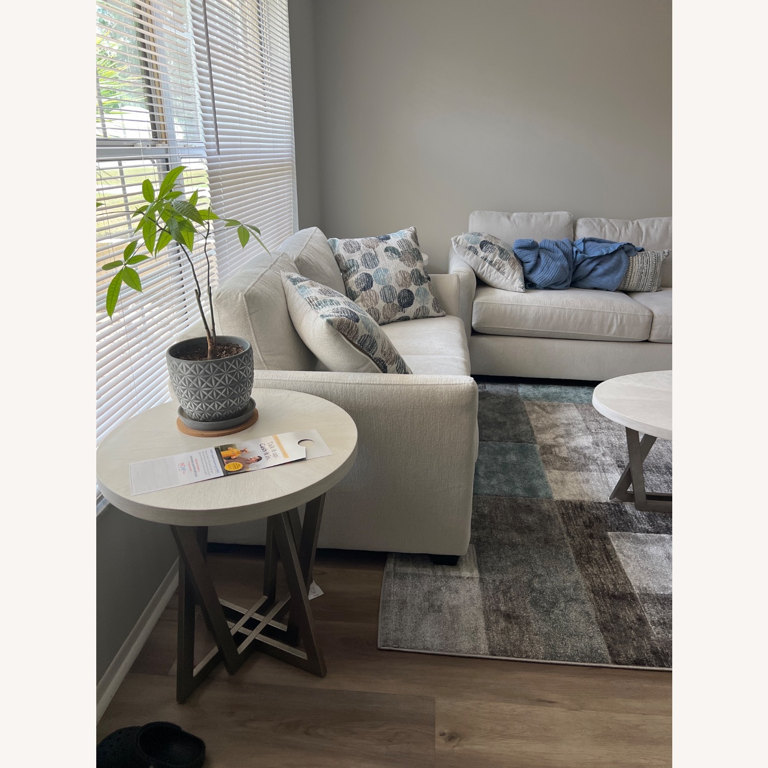 Natural Fabric 2 Seater Sofa - image-3